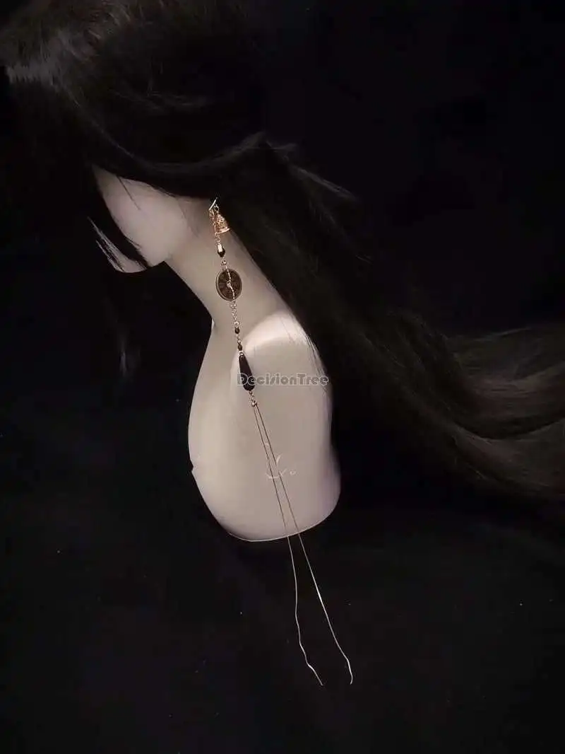 Длинные элементы древней китайской монеты 2025 года элегантные висячие серьги с