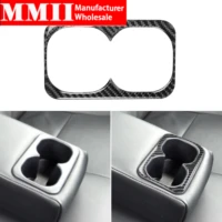 for mitsubishi lancer gts es de 2008 2015 carbon fiber rear armrest cup holder frame sticker cover interior trim car accessories