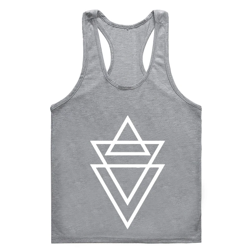 Название: треугольная майка с принтом, футболка для спортзала, мужской топ с графическим принтом, для занятий спортом, Мужская футболка черного и белого цвета (1)