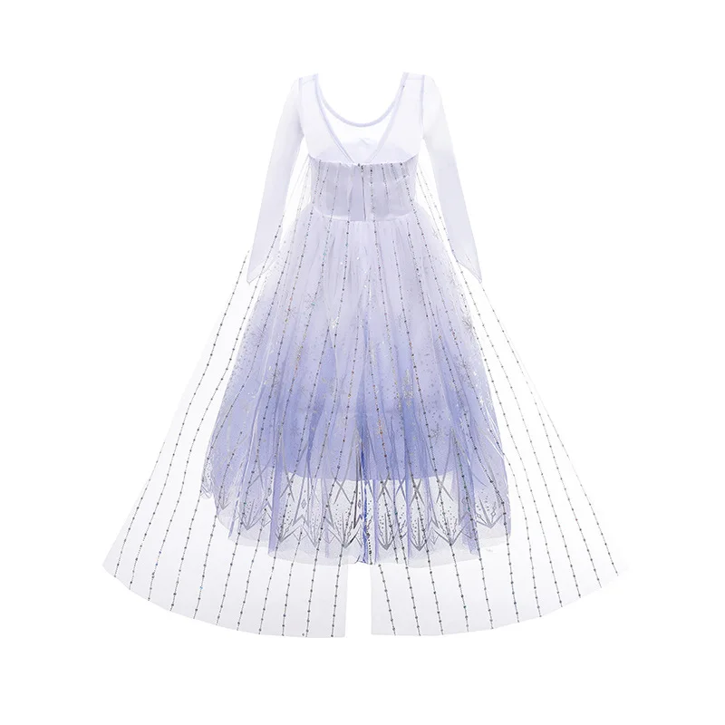 4 6 8 10 Yrs Kid Elsa Role Play Christmas Dress Festival Frozen Snow Queen Disney Princess Clothing Frock Girls B-day Party Gown