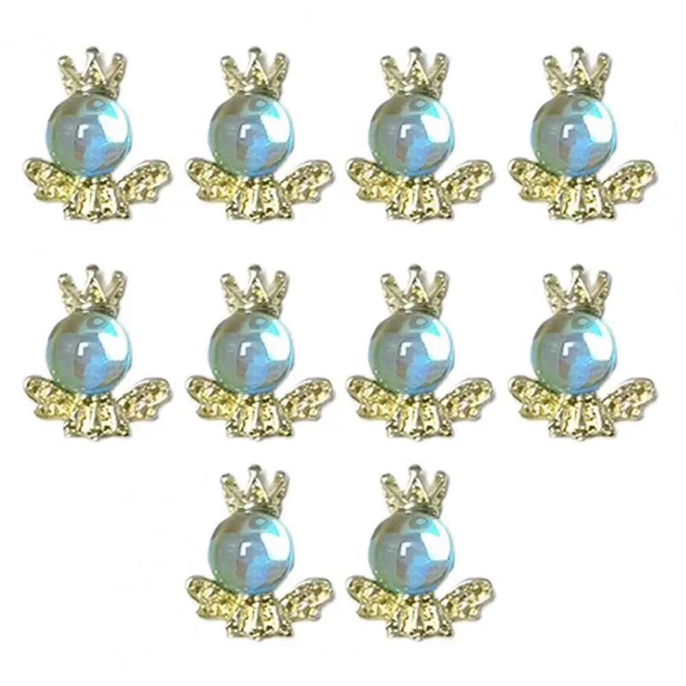 

10 шт., декоративные подвески для ногтей в виде короны