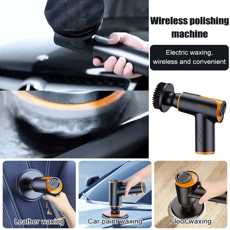 New Car Polisher Multi-functional Electric Wireless Paint Polishing Cleaning Machine Auto Waxing Tools USB Rechargeable |