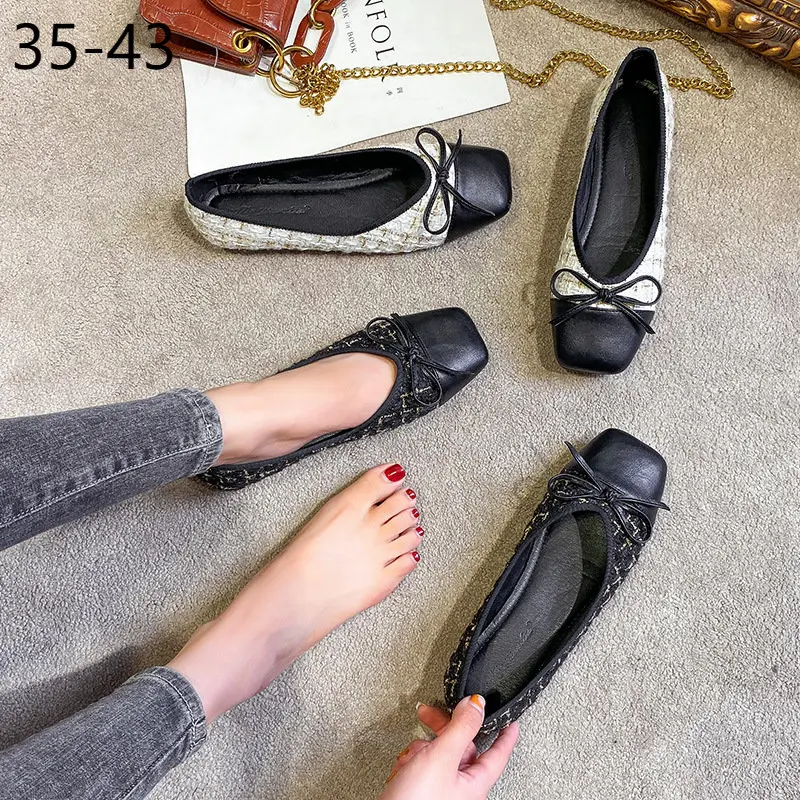 

Женские туфли больших размеров 41/42/43, сетчатые туфли на плоской мягкой подошве, с красным бантом, большие размеры