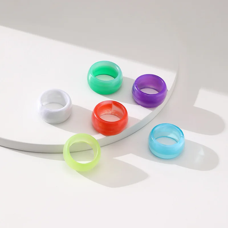 

Boho Flower Butterfly Resin Ring Set for Women Men Colorful Fashion Jewelry Geometric Acrylic Summer Finger Gifts Accessories