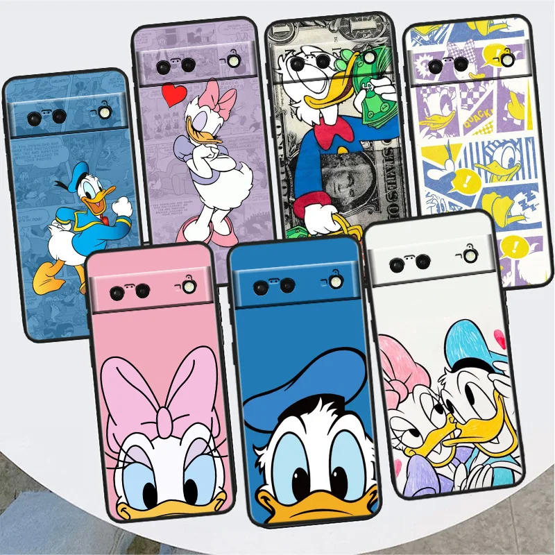 

Duck Donald Cartoon Shockproof Cover for Google Pixel 7 6a 6 Pro 5 4 4A XL 5G Black Phone Case Shell Soft Fundas Capa