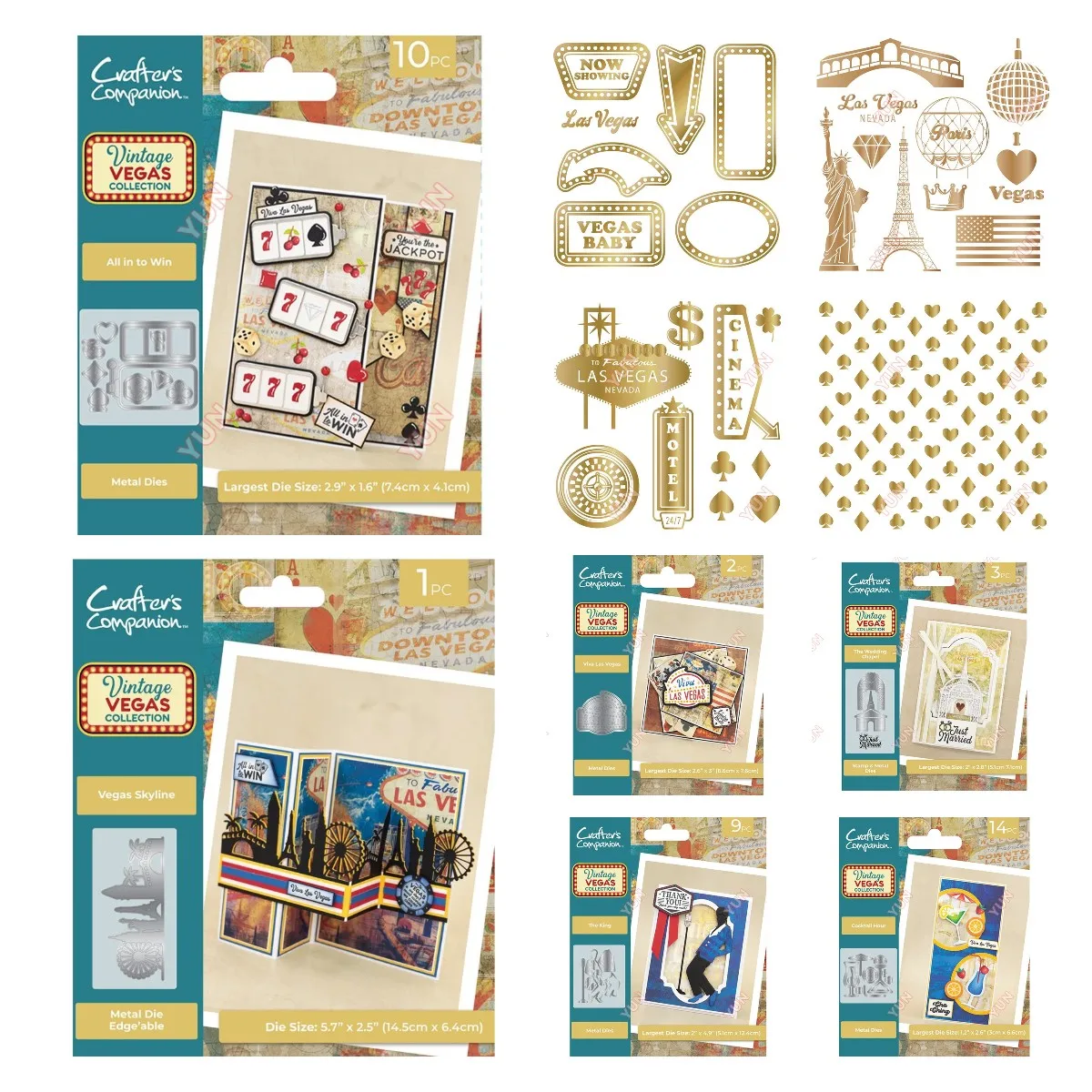 Новые металлические штампы из горячей фольги King Viva Las Vegas All in to Win Skyline the Wedding Chapel Die