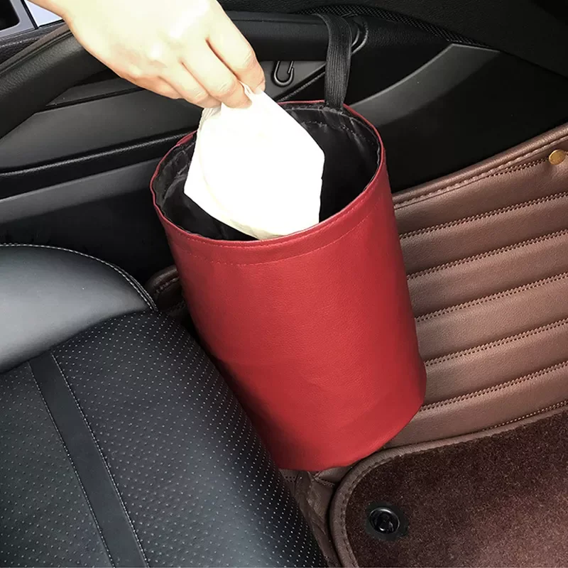 

Car Storage Basket Interior Rubbish Container for Waste Organizer Holder Waterproof Garbage Can Trash Bin Folding Car Organizer