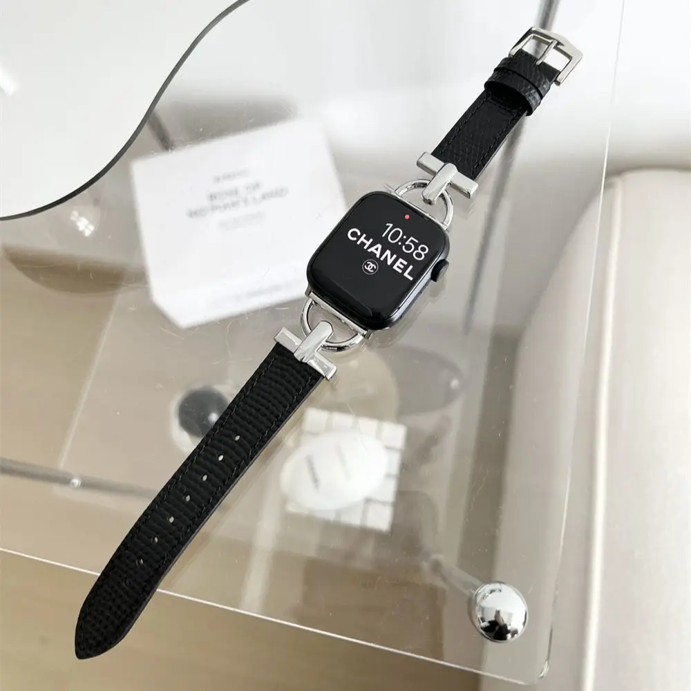 Luxury Fashion Leather Strap For iwatch Series 7 SE 6 5 4 Business Watchband For Apple Watch Band 41mm 45mm 38mm 42mm 44mm 40mm