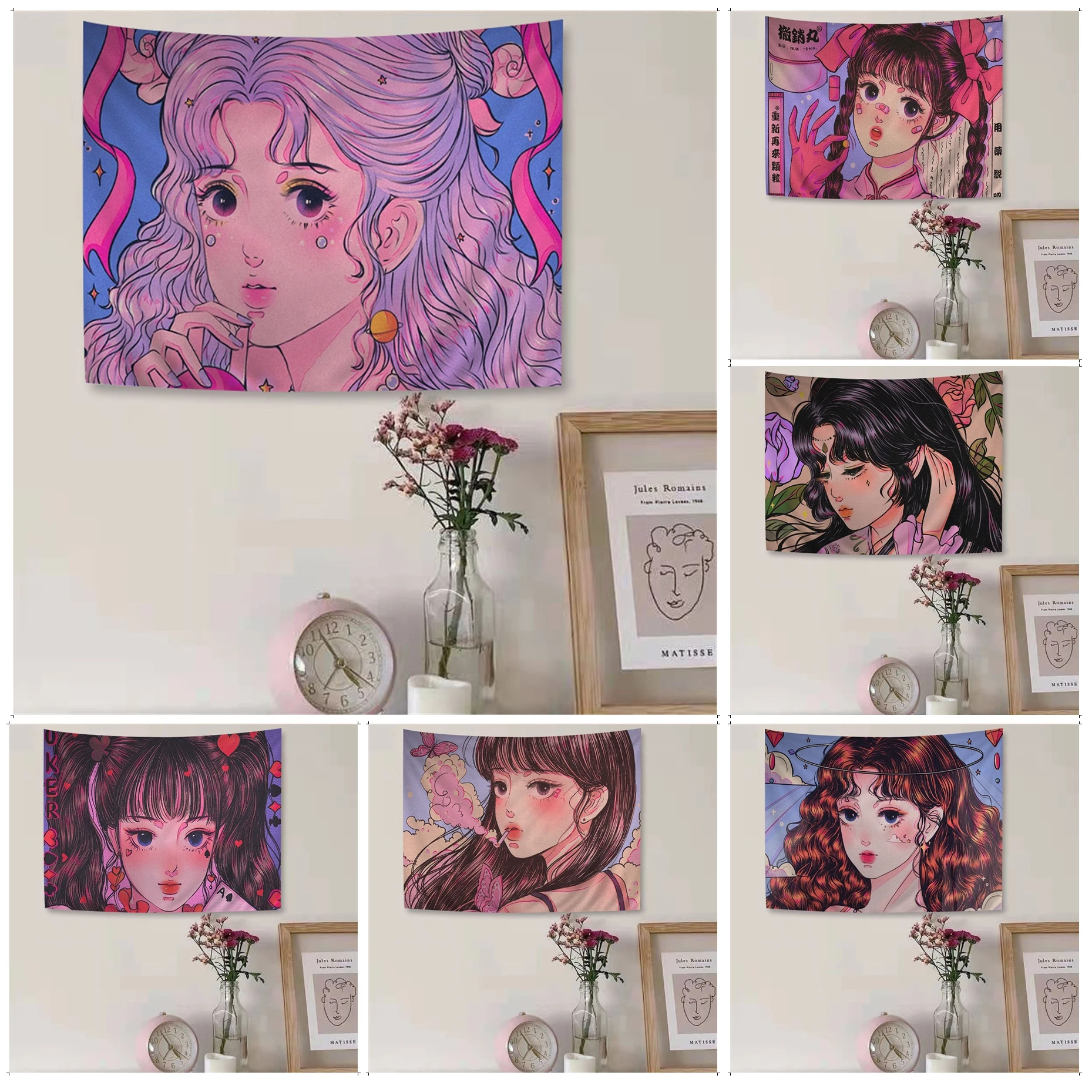 

Beautiful Girl Hippie Wall Hanging Tapestries Wall Hanging Decoration Household Home Decor