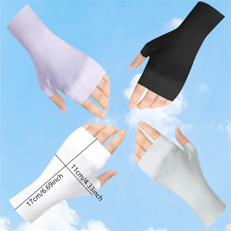 

Перчатки женские солнцезащитные, тонкие дышащие митенки из вискозы, без пальцев, с защитой от УФ излучения, летние