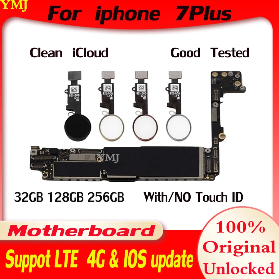 

Clean Icloud 32GB-128GB-256GB For Iphone 7 Plus 7P 5.5inch Motherboard Original Unlocked Mainboard 100% Tested Logic Board