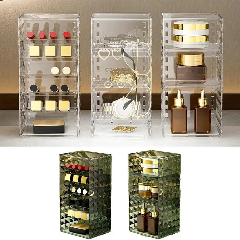 

Makeup Organizer Desktop Sundries Storage Box Reusable Transparent Makeup Storage Display Cube For Concealers Lipsticks Lipliner