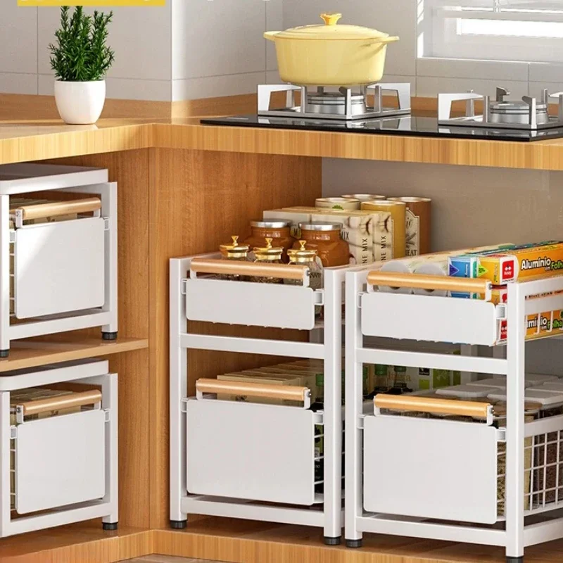 Выдвижной стеллаж для хранения под раковиной выдвижной ящик органайзер полка