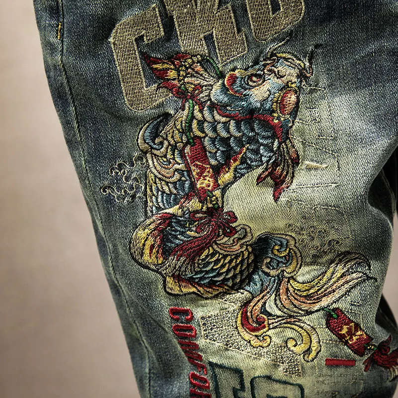 Шорты мужские укороченные из денима повседневные уличные брюки средней длины в