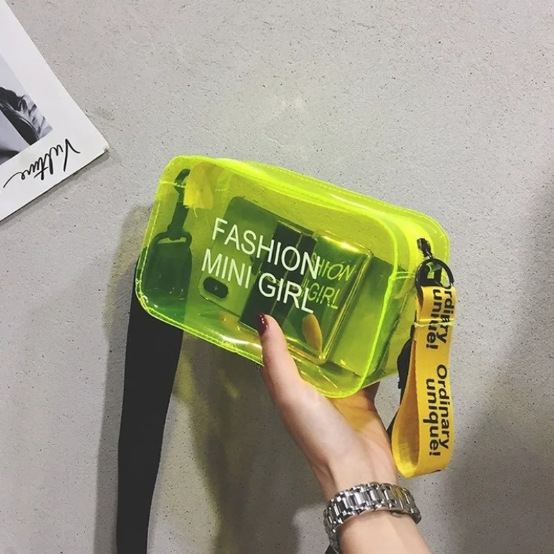 Прозрачная сумка-мессенджер через плечо для женщин модный миниатюрный саквояж