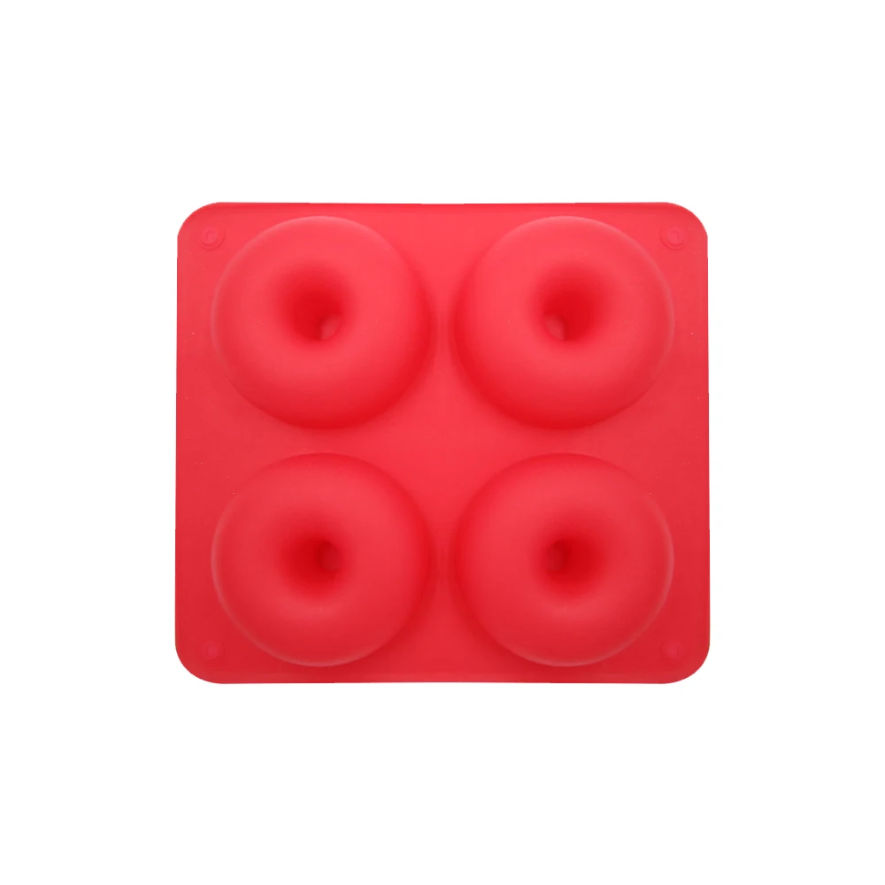 Форма для пончиков с 4 отверстиями 3D силиконовая форма торта антипригарная