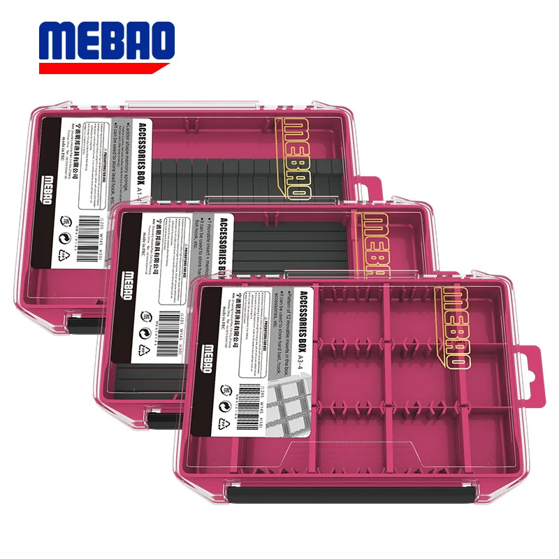 

MEIHO с коробкой MEBAO, оптовая продажа, многофункциональная коробка с крючками, полный набор, коробка для рыболовных аксессуаров, двухсторонняя...