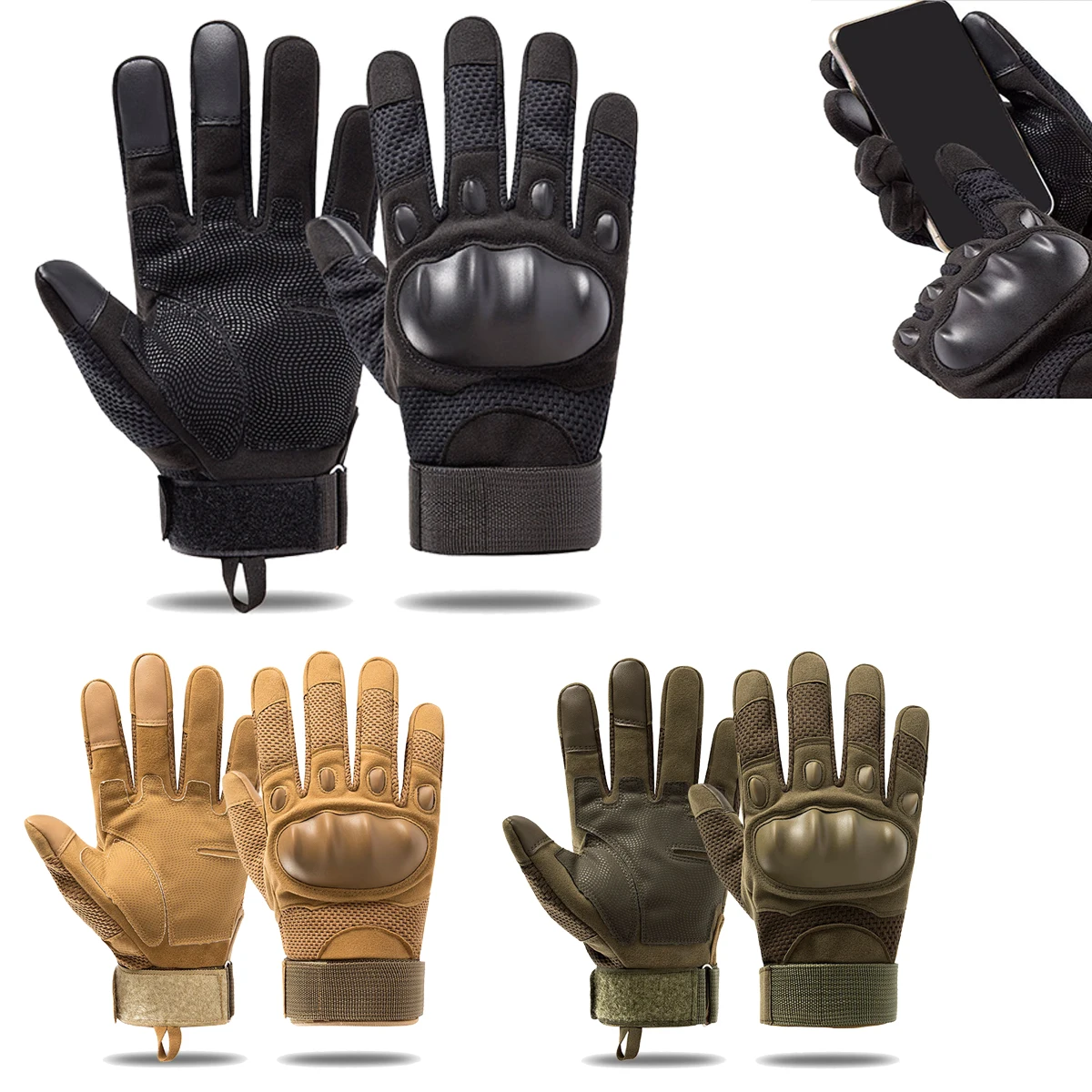 

Tactical Gloves Touch Screen Motorcycle Full Finger Gloves Knuckle Protection Soft Gloves for Hunting Shooting Motorcycle Riding
