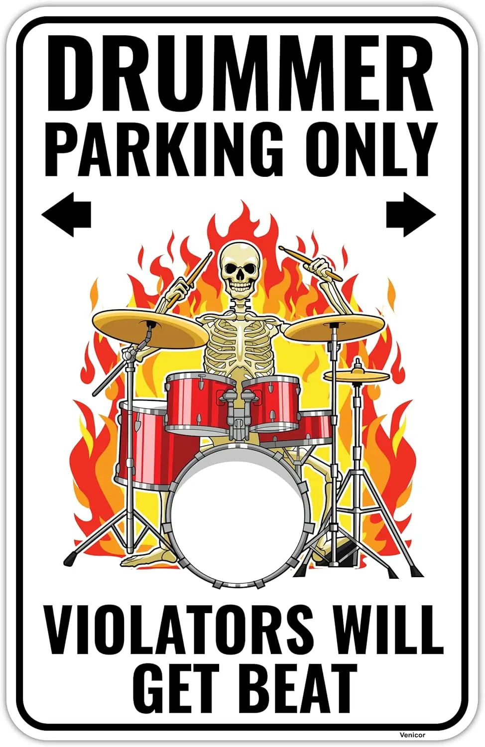 Знак барабанщика Venicor — 9 x 14 дюймов алюминий подарки для мужчин аксессуары декора