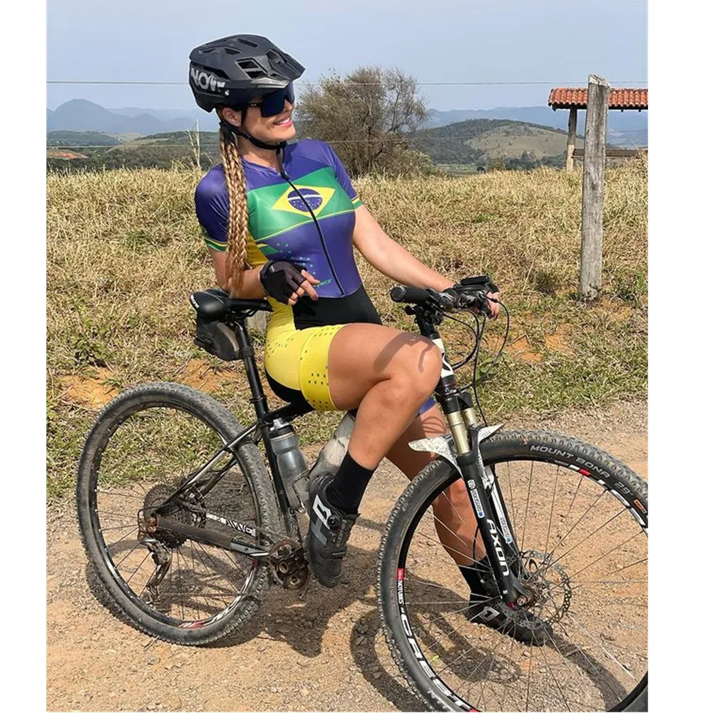 Женский трикотажный костюм для езды на велосипеде цвет бразильский