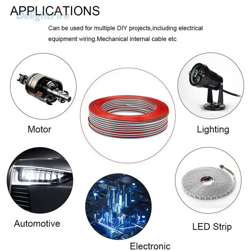 3 Pin Cable 10m 20m 100m 22AWG 3 Core Electrical Cable JST Tinned Copper Wires 3pin Wire For WS2811 WS2812B Pixels Strip Light images - 6