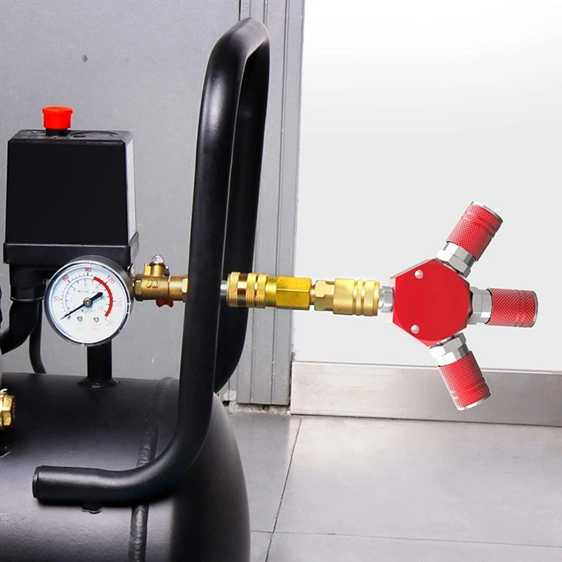 3-ходовой 1 5-дюймовый NPT алюминиевый шестигранный воздушный коллектор с 3 шт.