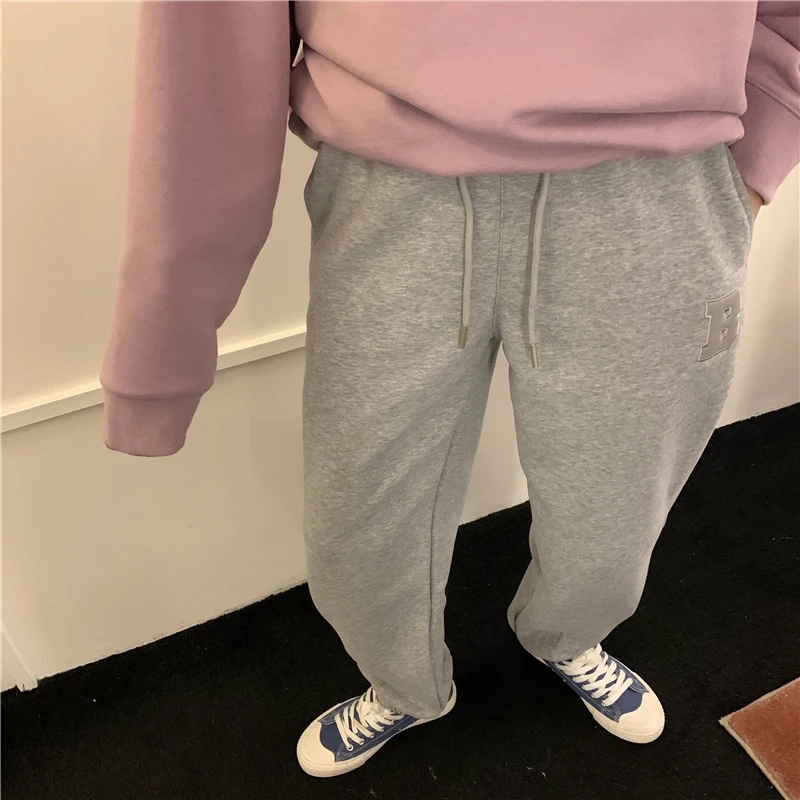 Штаны спортивные женские флисовые теплые мешковатые винтажные Осень-зима |