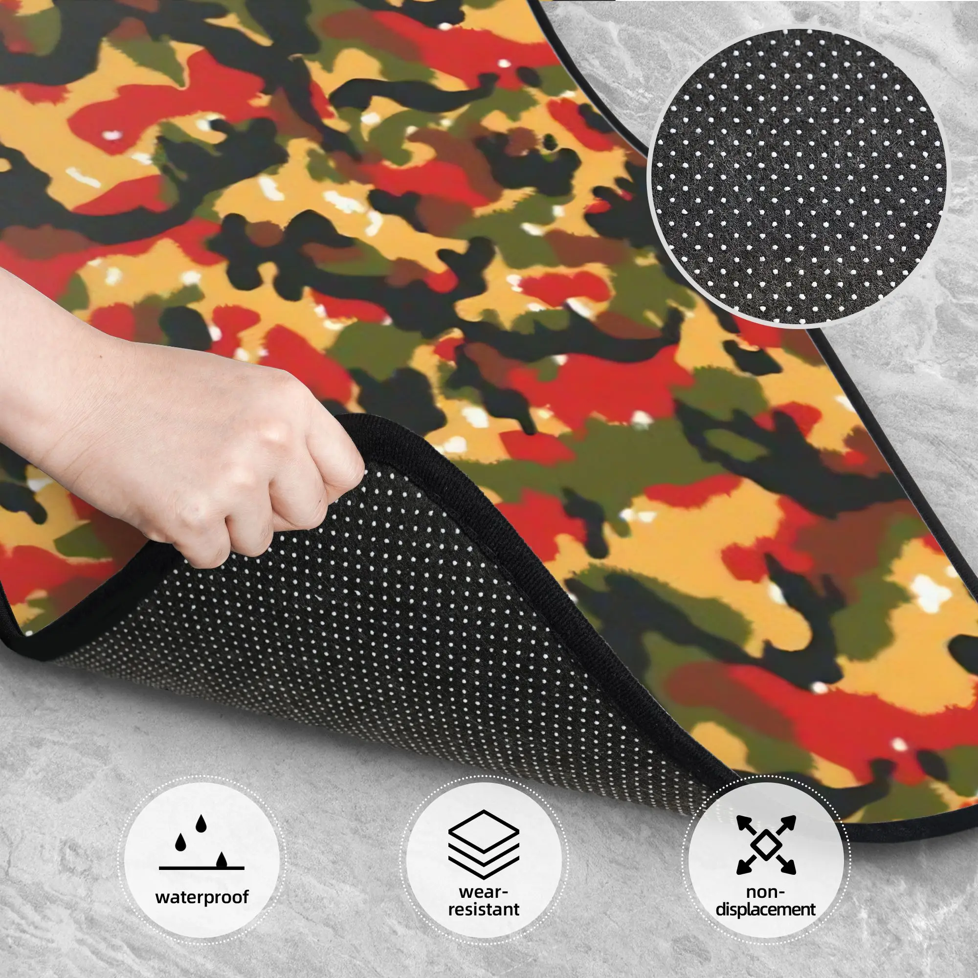 Фото Коврики для автомобиля из кристаллического вельвета, 4 шт., универсальные, с камуфляжным рисунком Alpenflage TAZ 83, для переднего и заднего ряда сидений №3