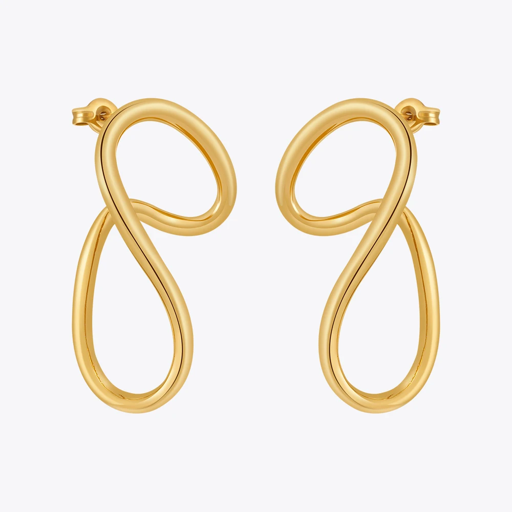 ENFASHION Aretes De Mujer серьги-гвоздики с неравномерными линиями для женщин позолоченные - Цена: 1649
