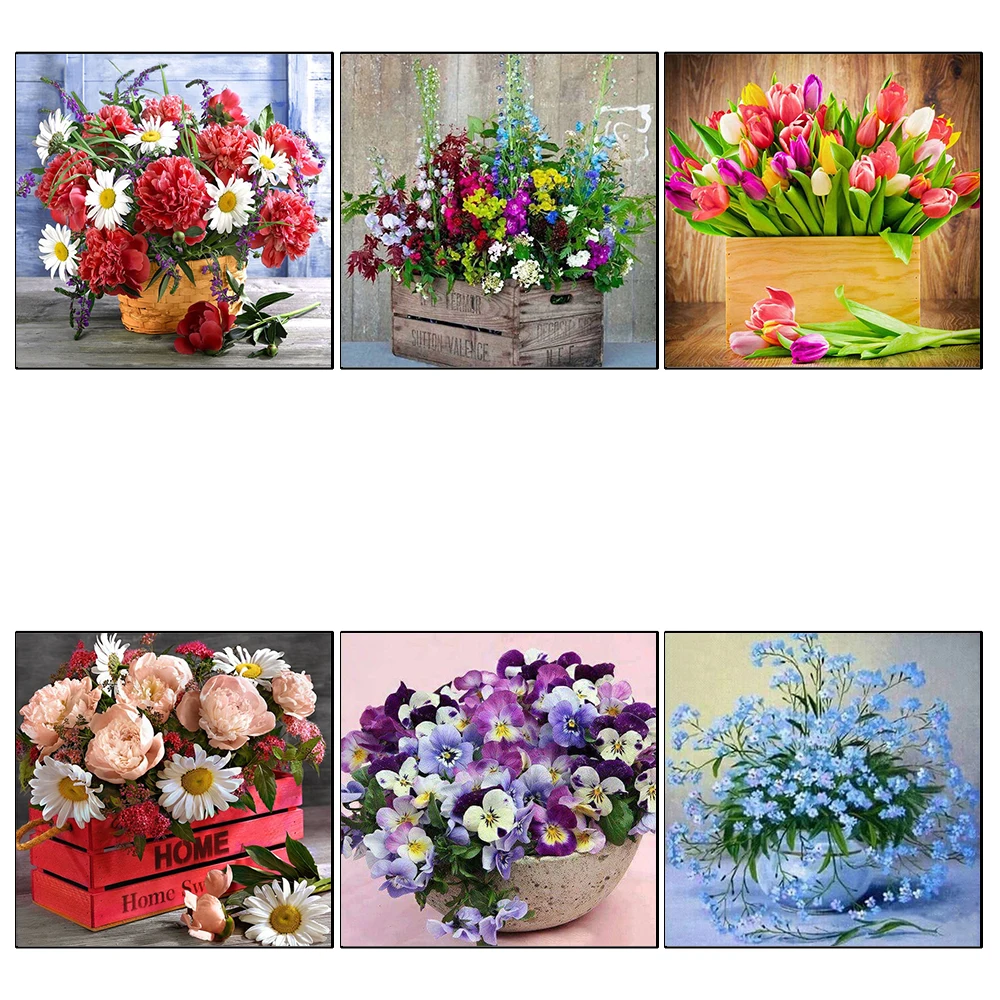 

5D DIY Diamond Painting Flower Handcraft Art Kit Home Decoration Full Drill Round Embroidery Picture