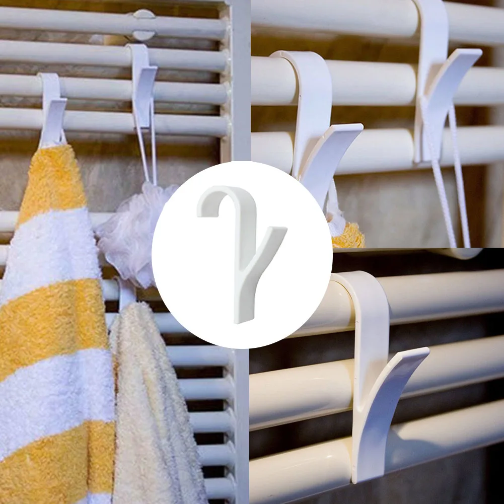 

Multi-Purpose Plegable Scarf Hanger White High Quality Hanger For Heated Towel Radiator Rail Bath Hook Holder Clothes Hanger