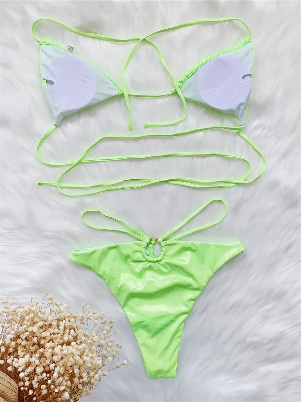 Микро-стринги удлиненное бикини купальник с открытой спиной купальник-бандо