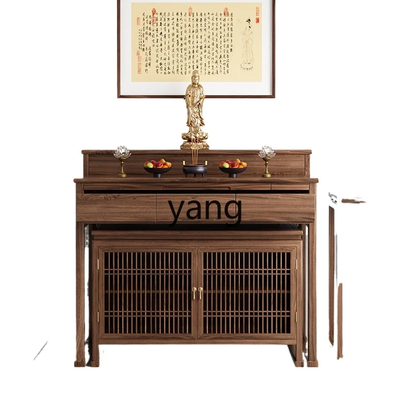 ZL твердая древесина Гуаньинь Бог богатства стол ступенька шкаф благовонный