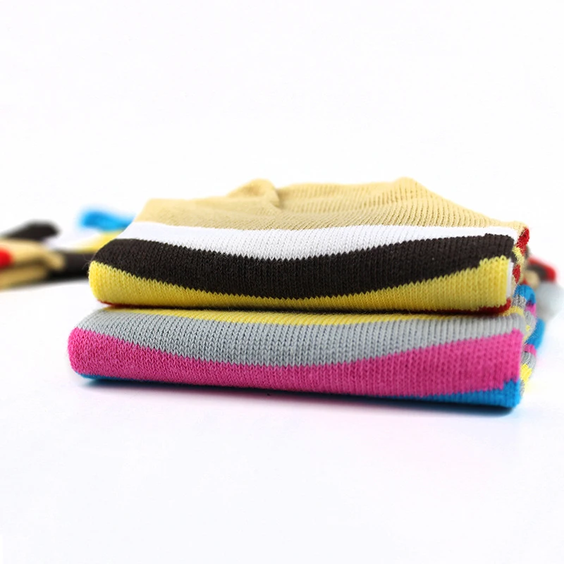 Women Fashion Colorful Five Fingers Socks Autumn Winter Fashion Striped Printed Separated Toes Socks Cotton Medium Tube Socks