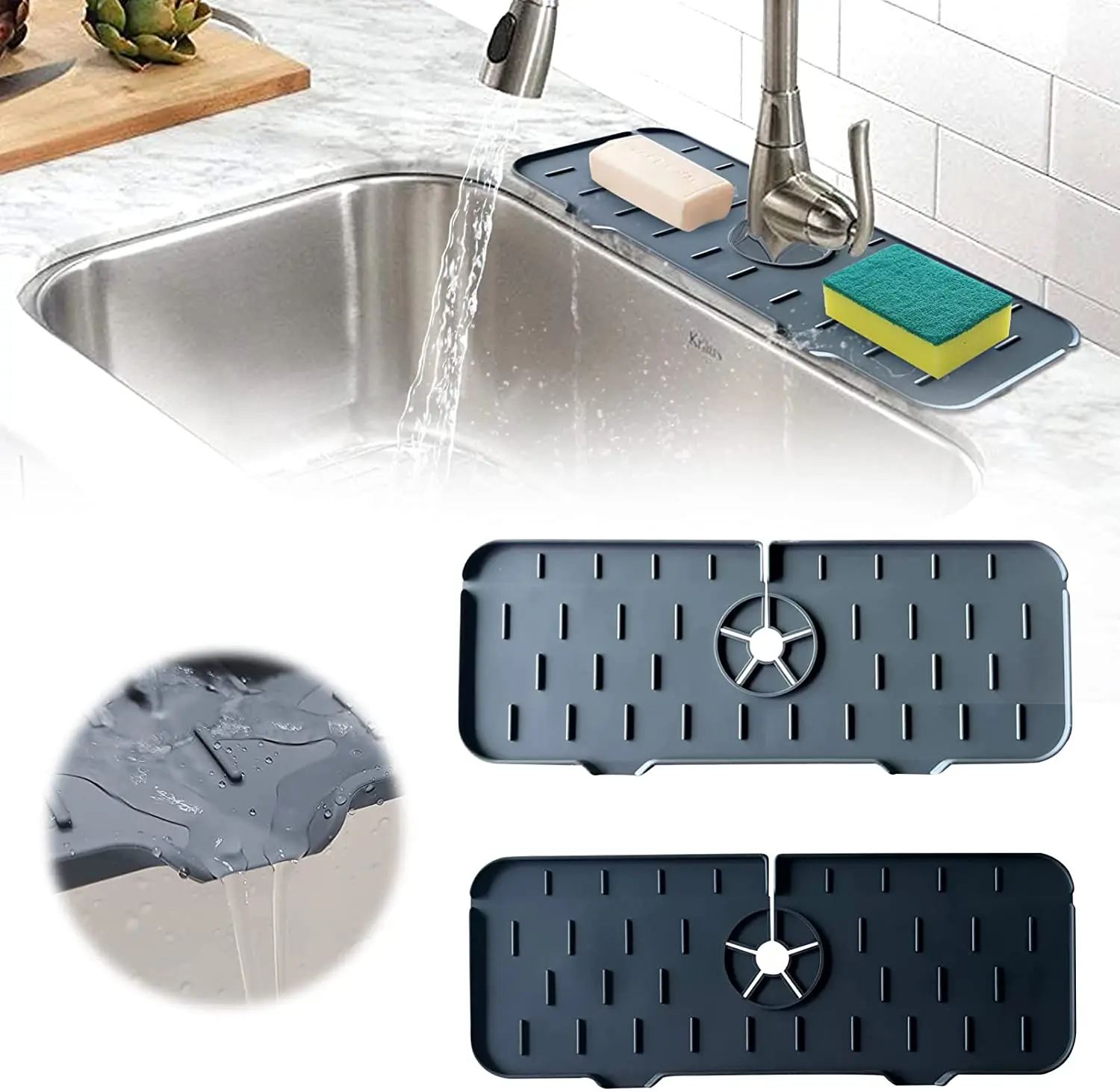 

Силиконовый коврик для кухонного смесителя, защита от брызг, для ванной комнаты