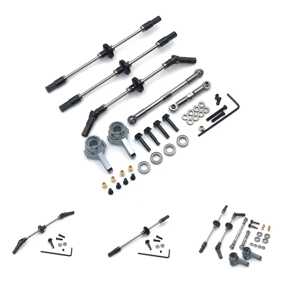 

4x4 6x6 WPL C14 C24 C34 B14 B24 B16 B36 D12 Metal Front Middle Rear Axle Steel Gear Drive Shaft Set 1/16 RC Car Upgrade Parts