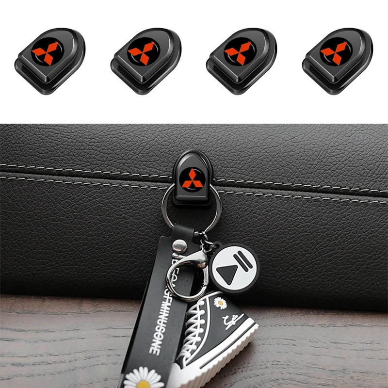 

4Pcs Self Adhesive Car Mini Concealed sticky Hook For Mitsubishi Lancer 9 l200 ASX Outlander 3 XL Pajero ralliart Galant Delica