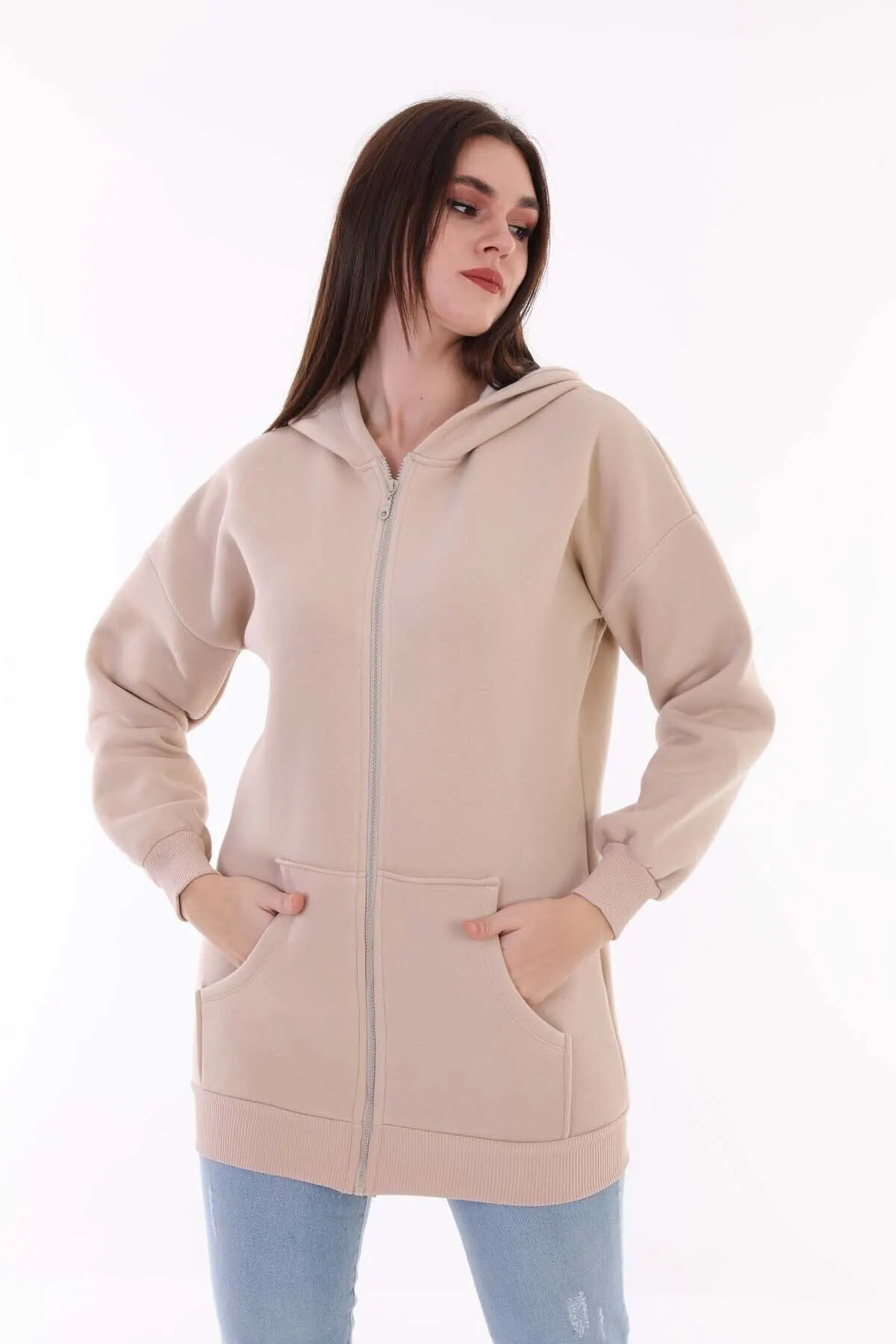 

Women's Cardigan Zipper Pocket Long Camel Casual Knitted Quality Fashion Cardigan Sweaters Loose Sweater Jumper
