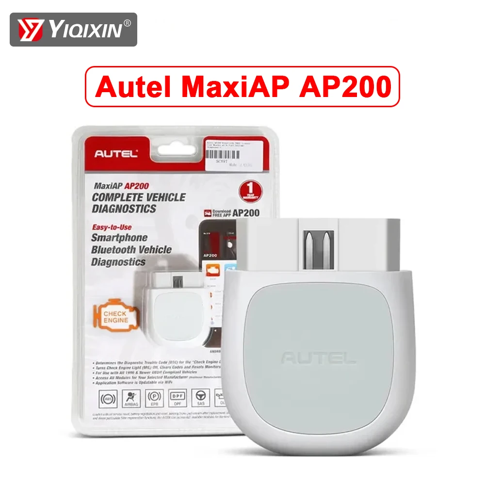 

Autel MaxiAP AP200 Автомобильный диагностический инструмент OBD2 сканер Bluetooth-считыватель кодов Полные системы Автоматическое обслуживание VIN для DIYers Simp PK MK808