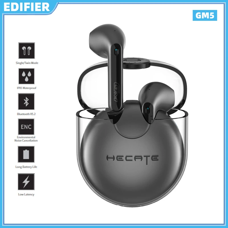

EDIFIER GM5 True Wireless Gaming Earphone with low latency Bluetooth V5.2 aptXTM Adaptive audio decoding