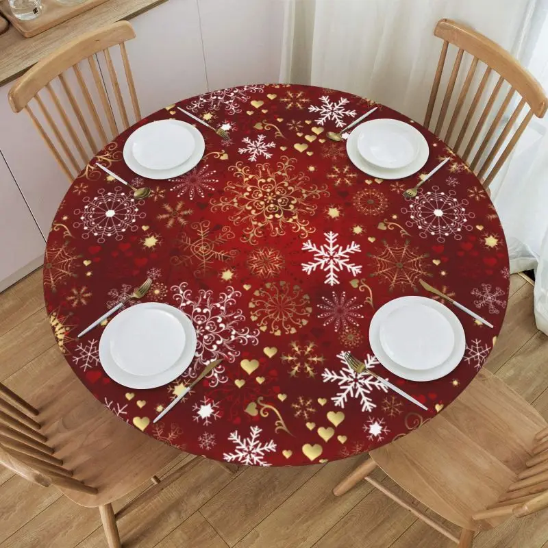 

Рождественская круглая скатерть из полиэстера