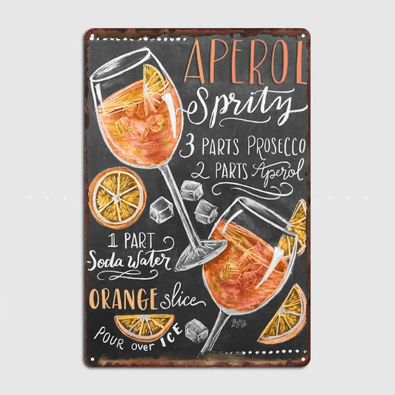 

Aperol Spritz Metal prints Vintage Home Room Bar Cafe Decor Art Wall Painting Tin poster metal wall decor