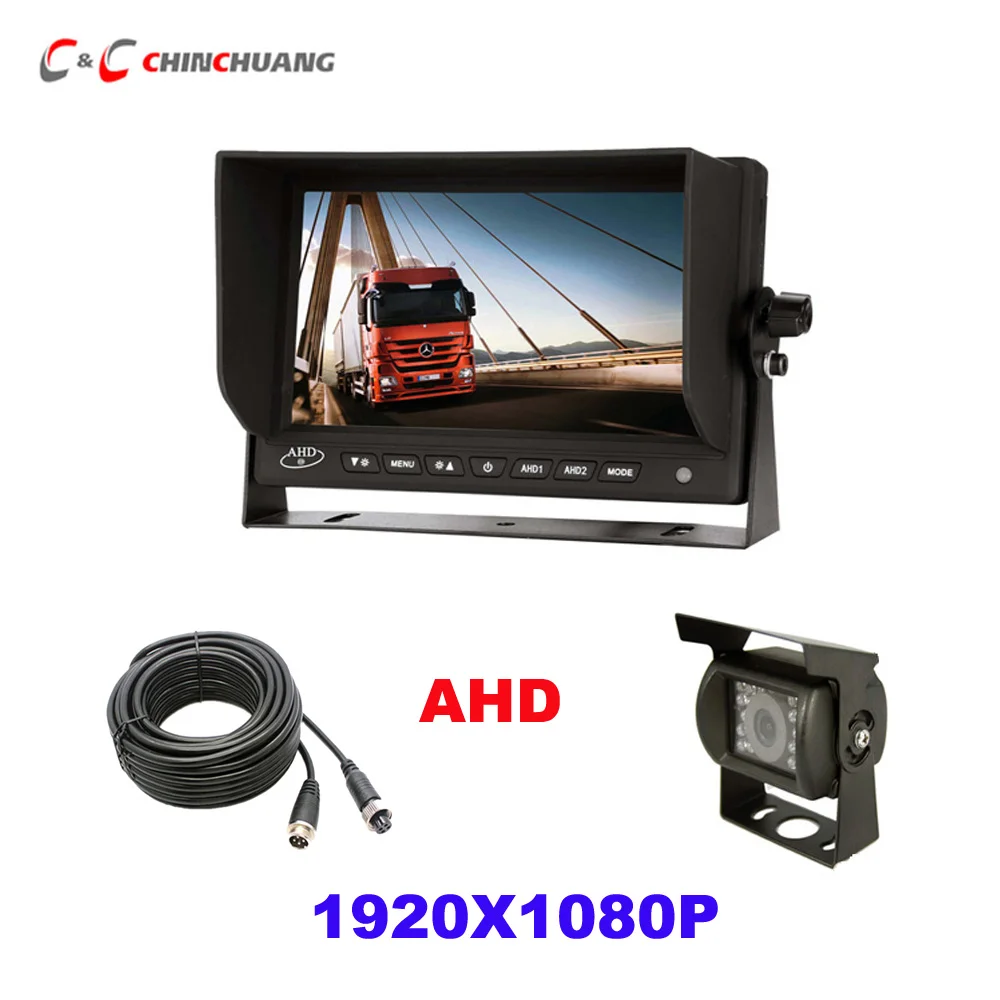 

7 Inch 1920*1080P SONY AHD RV Truck Rear Camera Monitor Set with 15m connecting Cable for Bus Caravan Trailer Van Reverse Backup