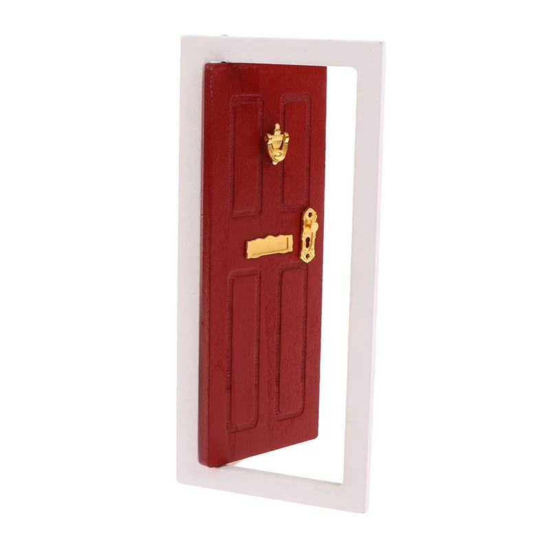 

1:12 Dollhouse Miniature DIY Wooden Door Dolls House Furniture Accessories Model Toys Dollhouse Christmas Decoration