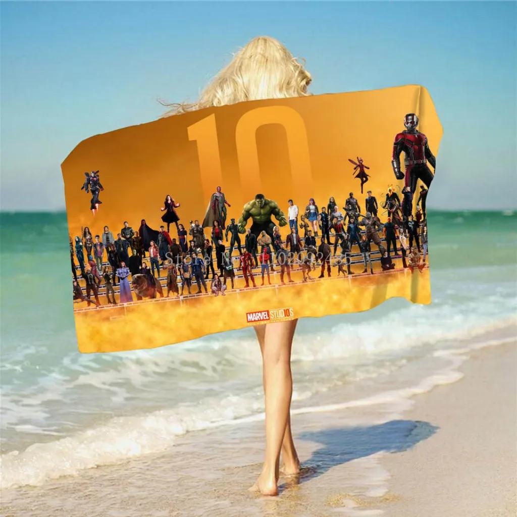 Банное полотенце из полиэстера с принтом мстители |