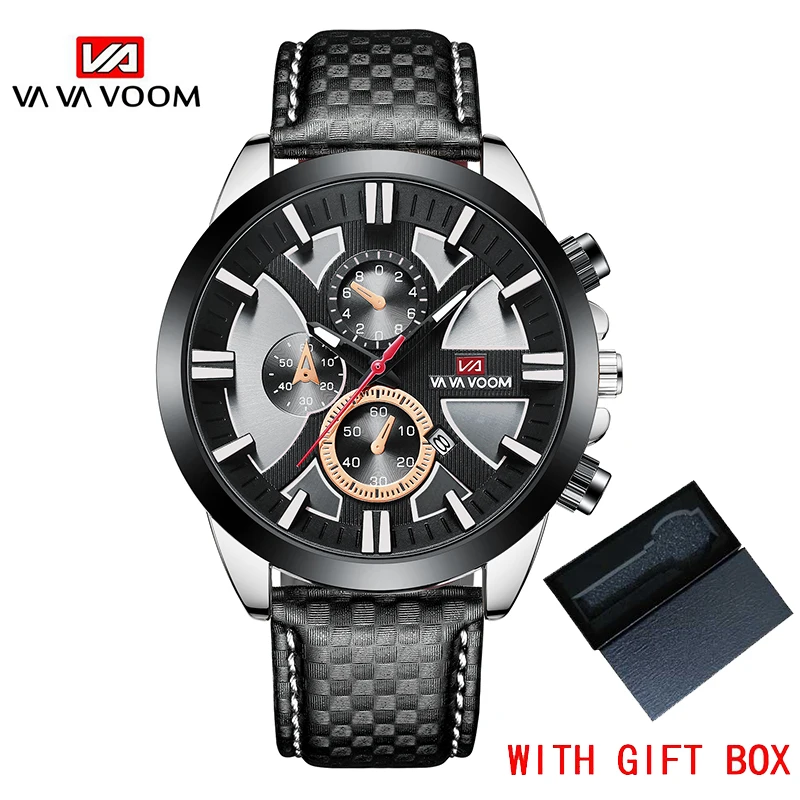 

VAVA VOOM Fashion Date Quartz Men Watches Top Brand Luxury Male Clock Chronograph Sport Mens Wrist Watch Relogio Masculino