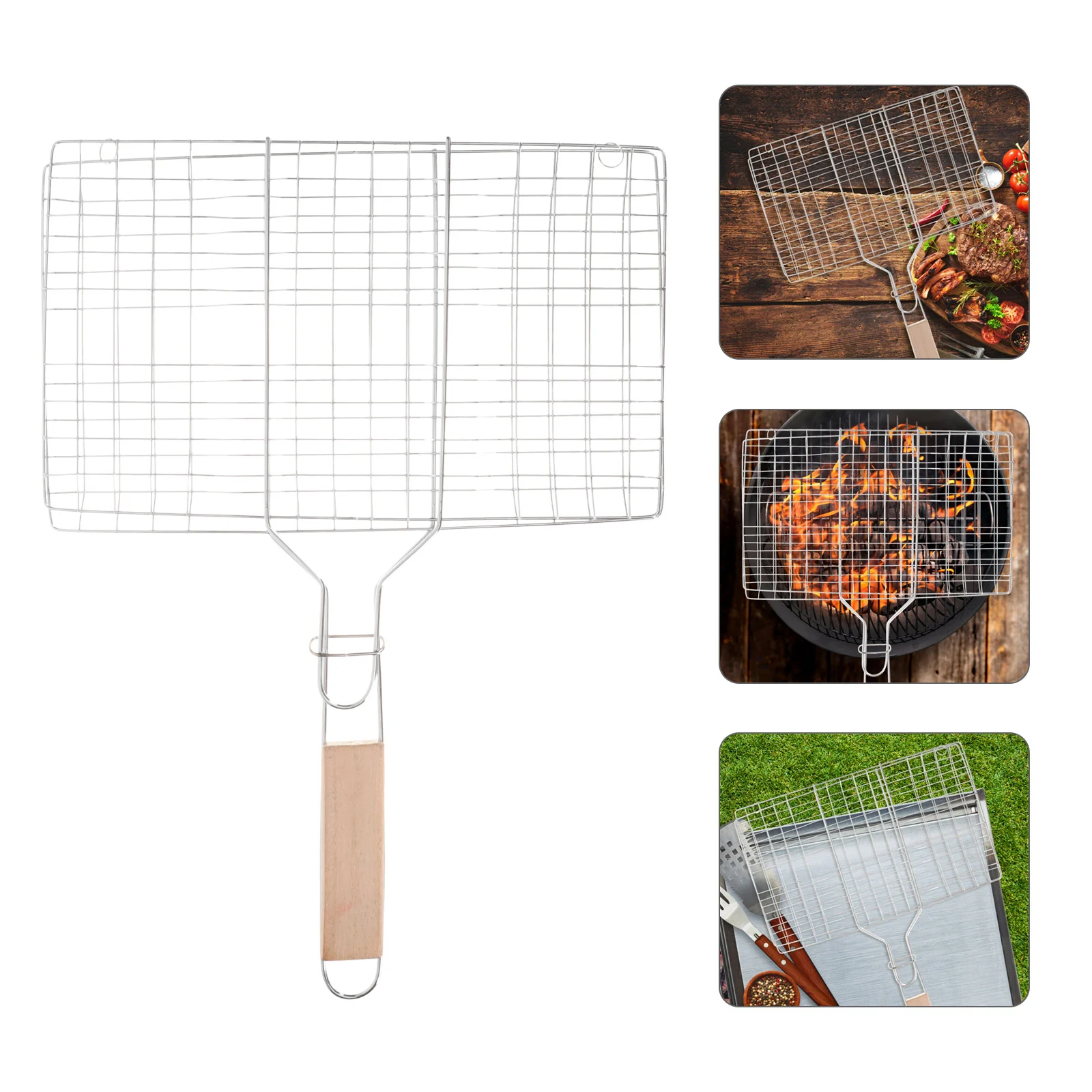 

Grill Basket Grilling Rack Bbqmesh Meat Vegetable Pan Flatware Easton Oneida Set Accessory Portable Beef Picnic Kabob Barbecue