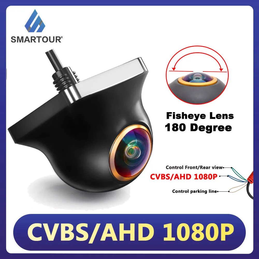 

Smartour AHD 1920x1080P Car Camera 180 Degree Gloden FishEye Lens Starlight Night Vision CCD HD Vehicle Rear View Camera