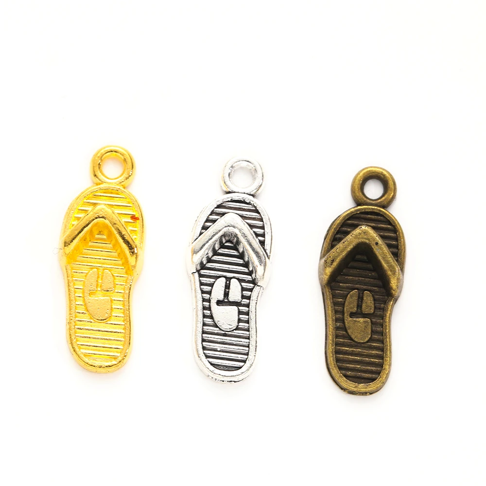 

20 pcs High-Quality Summer Slippers Charms Fit Handmade DIY Necklaces Earrings Jewelry Finding Accessories