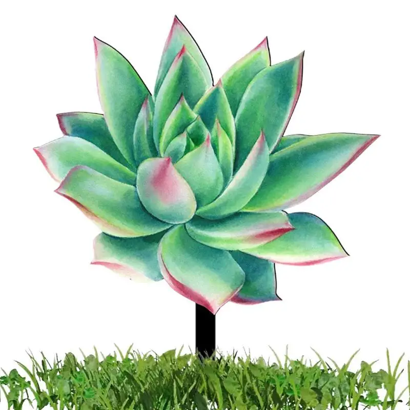 

Succulent Garden Stakes Decorative Acrylic Succulent Stakes For Yard Waterproof 2D Garden Succulent Decoration Garden Silhouette